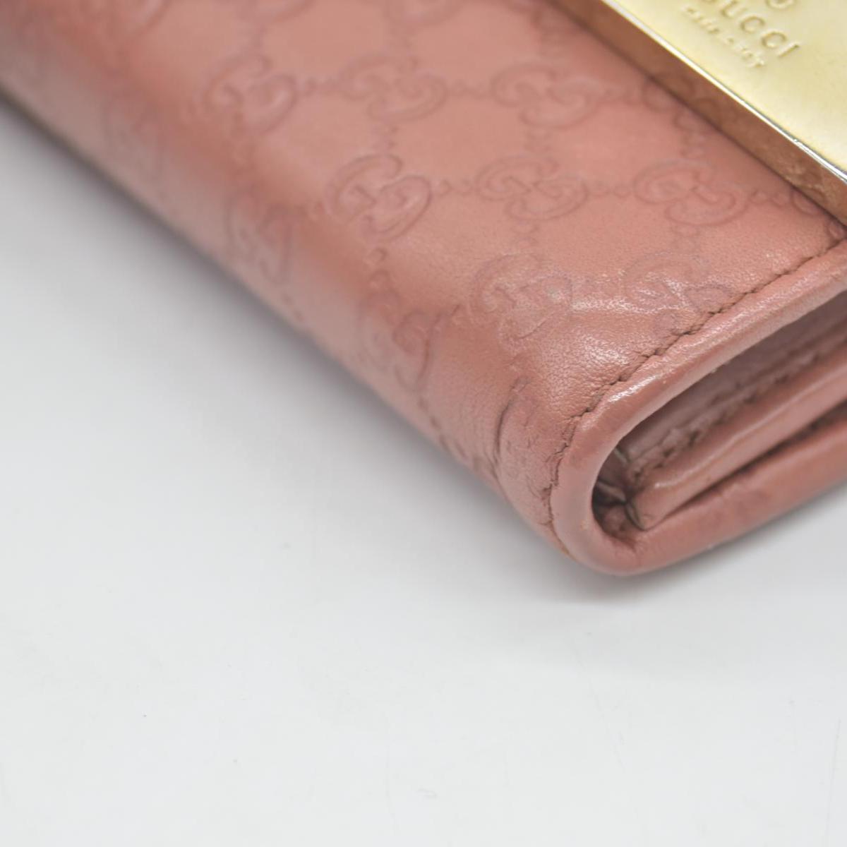 $690 Gucci Pink Microguccissima Leather Continental Wallet on Chain CONSIGNMENT
