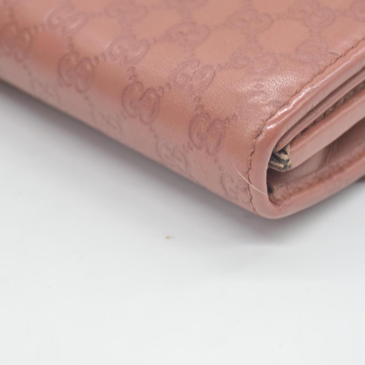 $690 Gucci Pink Microguccissima Leather Continental Wallet on Chain CONSIGNMENT