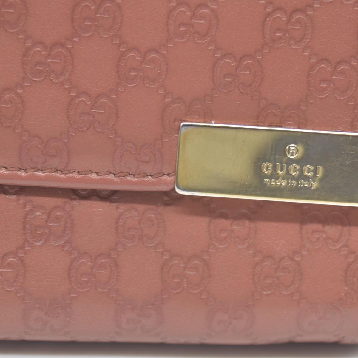 $690 Gucci Pink Microguccissima Leather Continental Wallet on Chain CONSIGNMENT