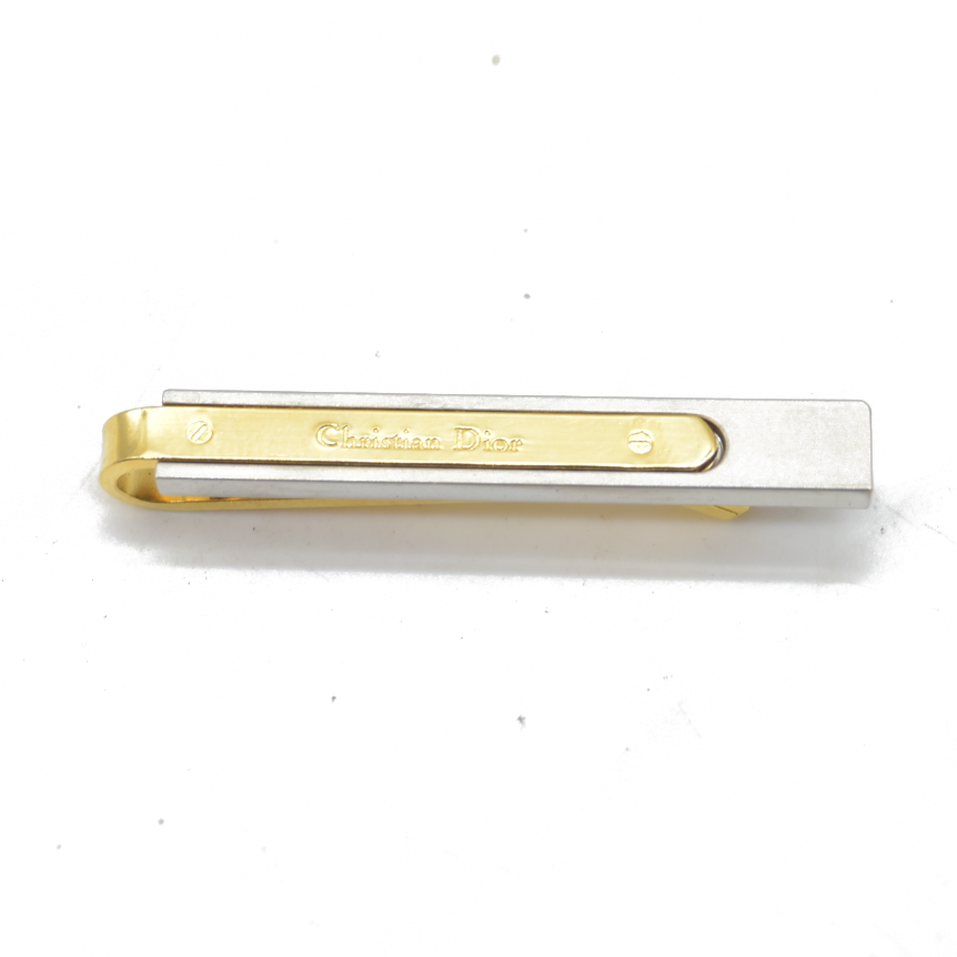 $680 Dior Tie Clips Gold and Silver