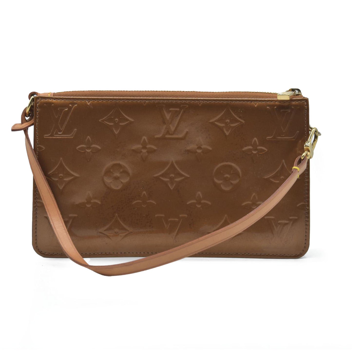 $740 Louis Vuitton  Vernis Lexington Pochette Noisette