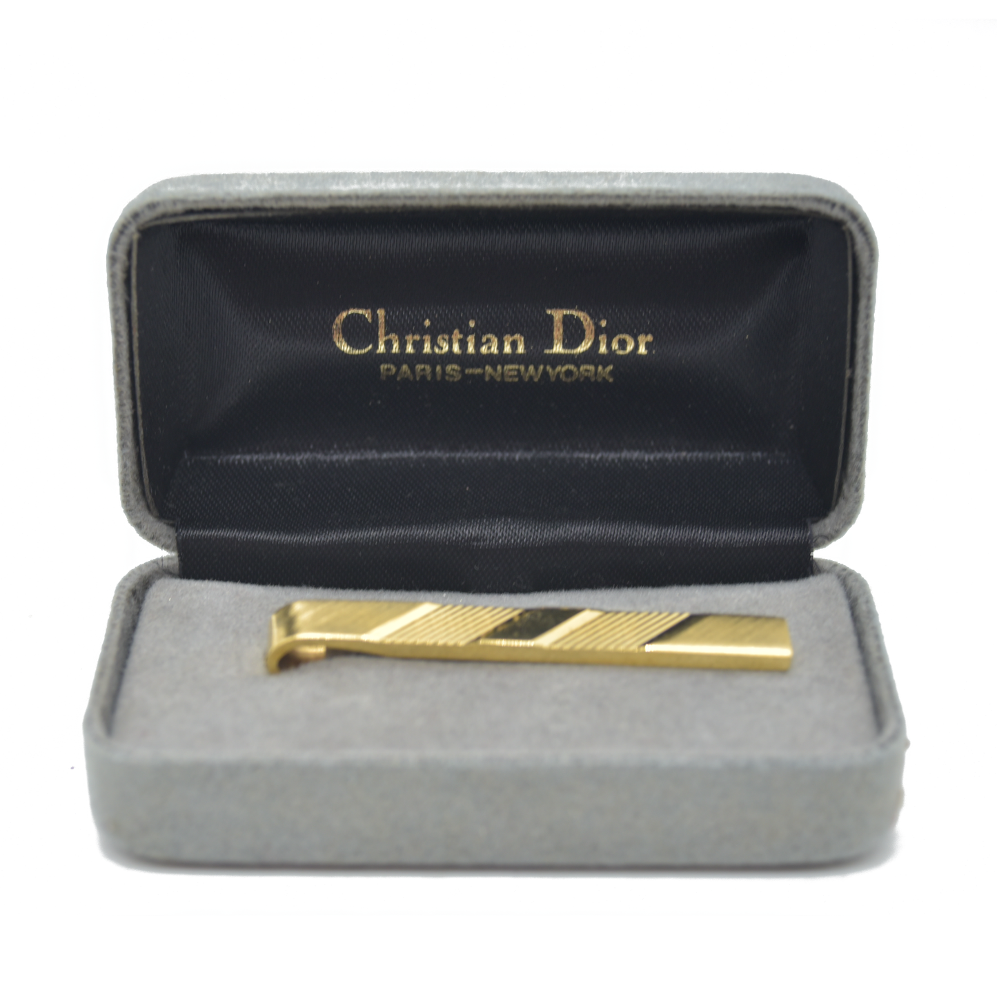 $680 Dior Tie Clips Gold Plate Tie Clip In Original Case Circa “1990”