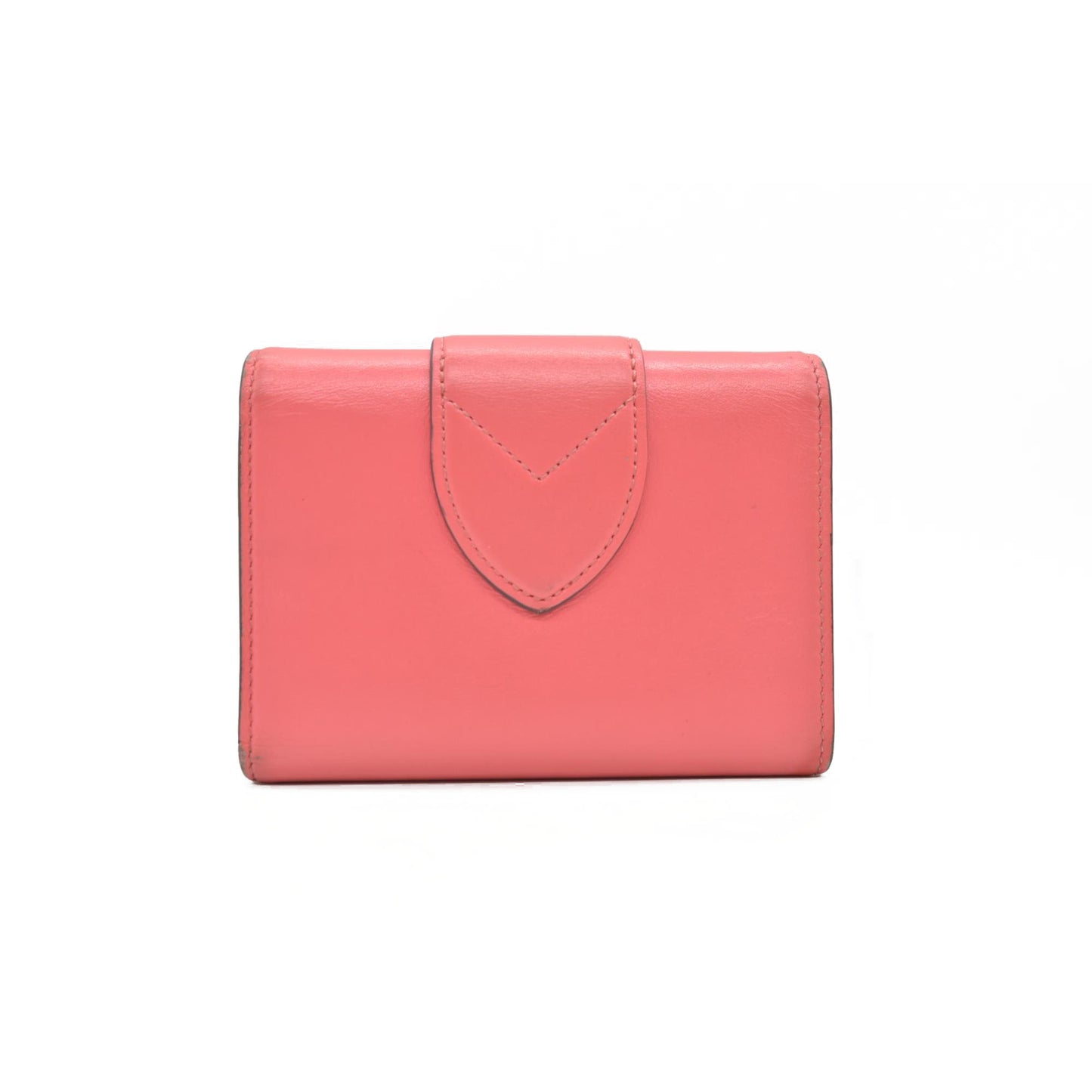 $965 2020 LOUIS VUITTON Smooth Calfskin LV Pont 9 Compact Wallet Pink FH2230