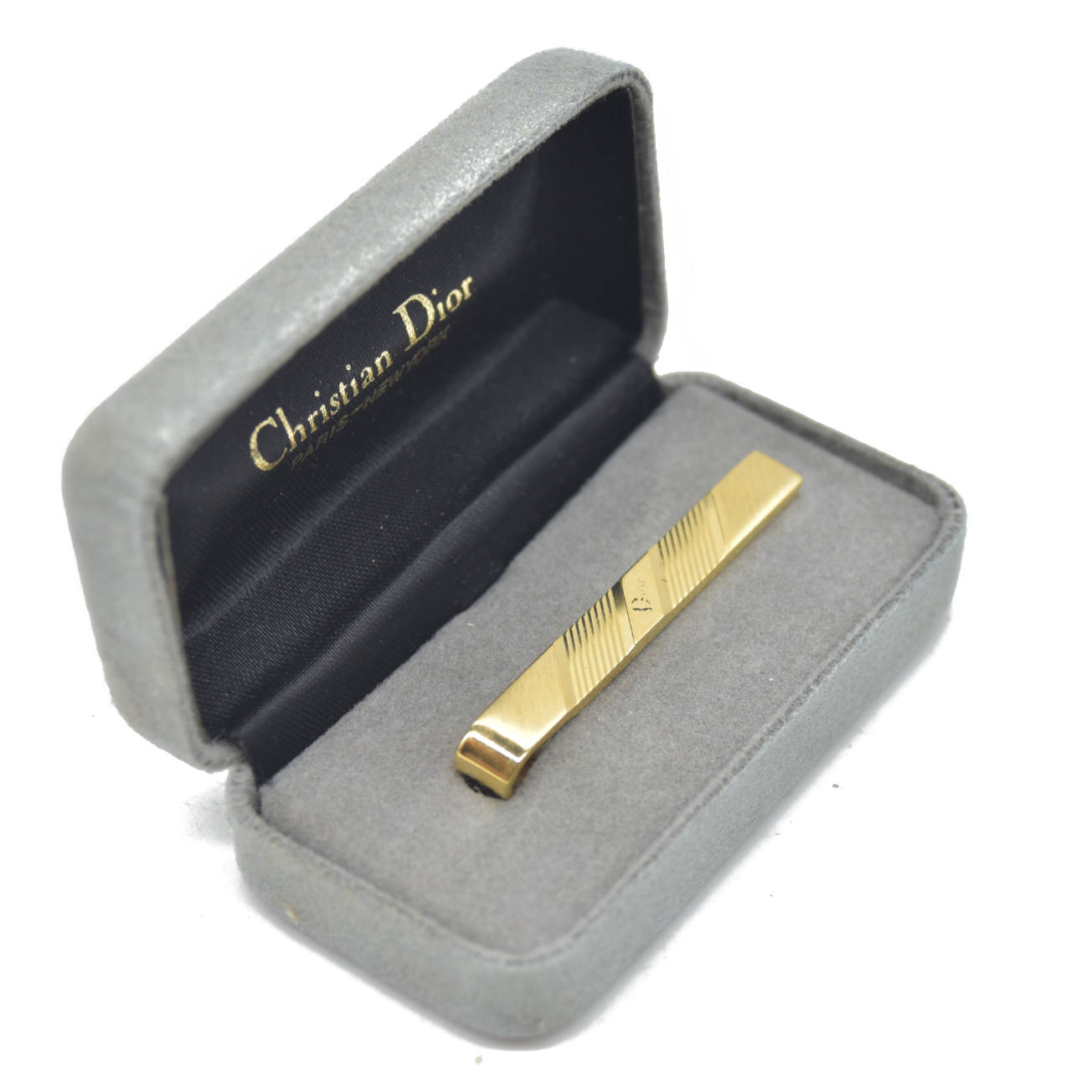 $680 Dior Tie Clips Gold Plate Tie Clip In Original Case Circa “1990”