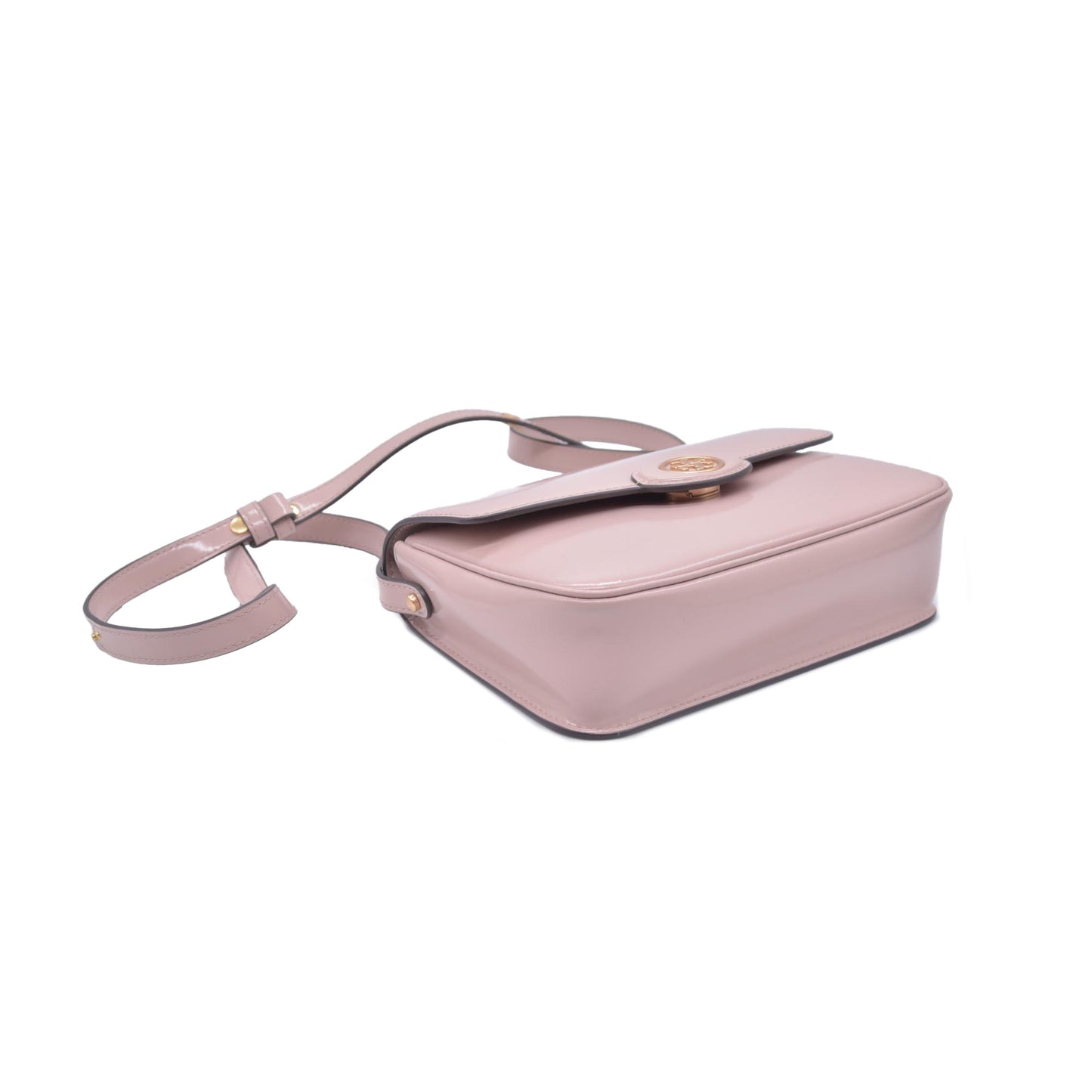 $420 Tory Burch Robinson Spazzolato Convertible Shoulder Bag Primrose CONSIGNMENT