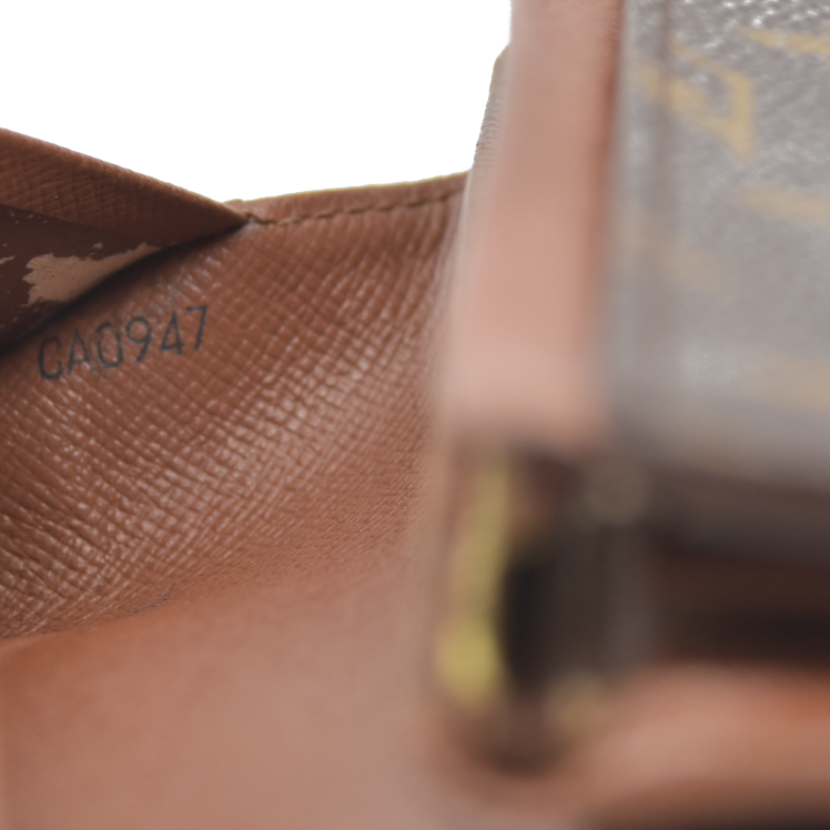 AUCTION $610 Louis Vuitton Monogram Porte Monnaie Zip Bifold Wallet Brown CA0947