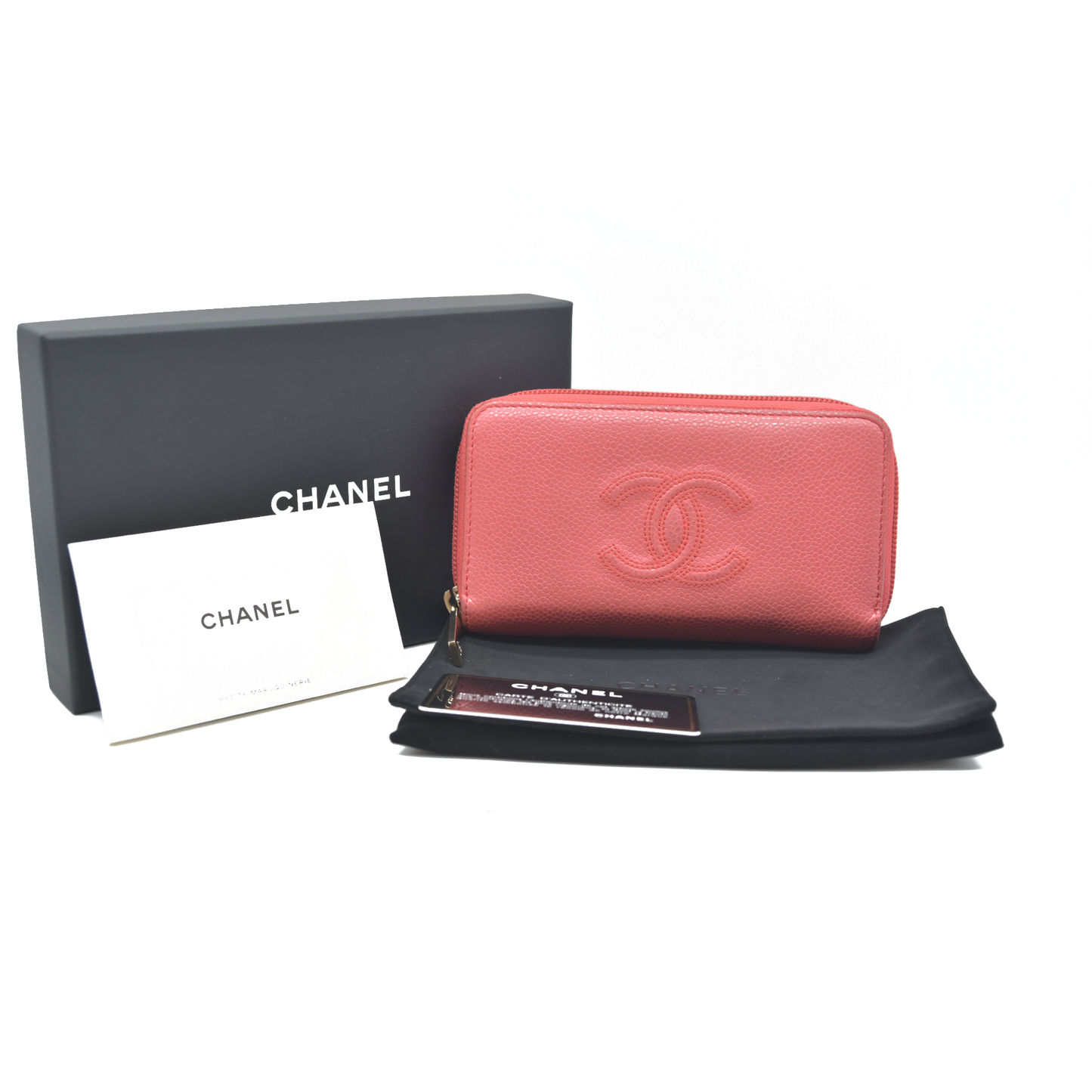 Chanel Compact Timeless Zip Around Wallet Caviar Pink 2019