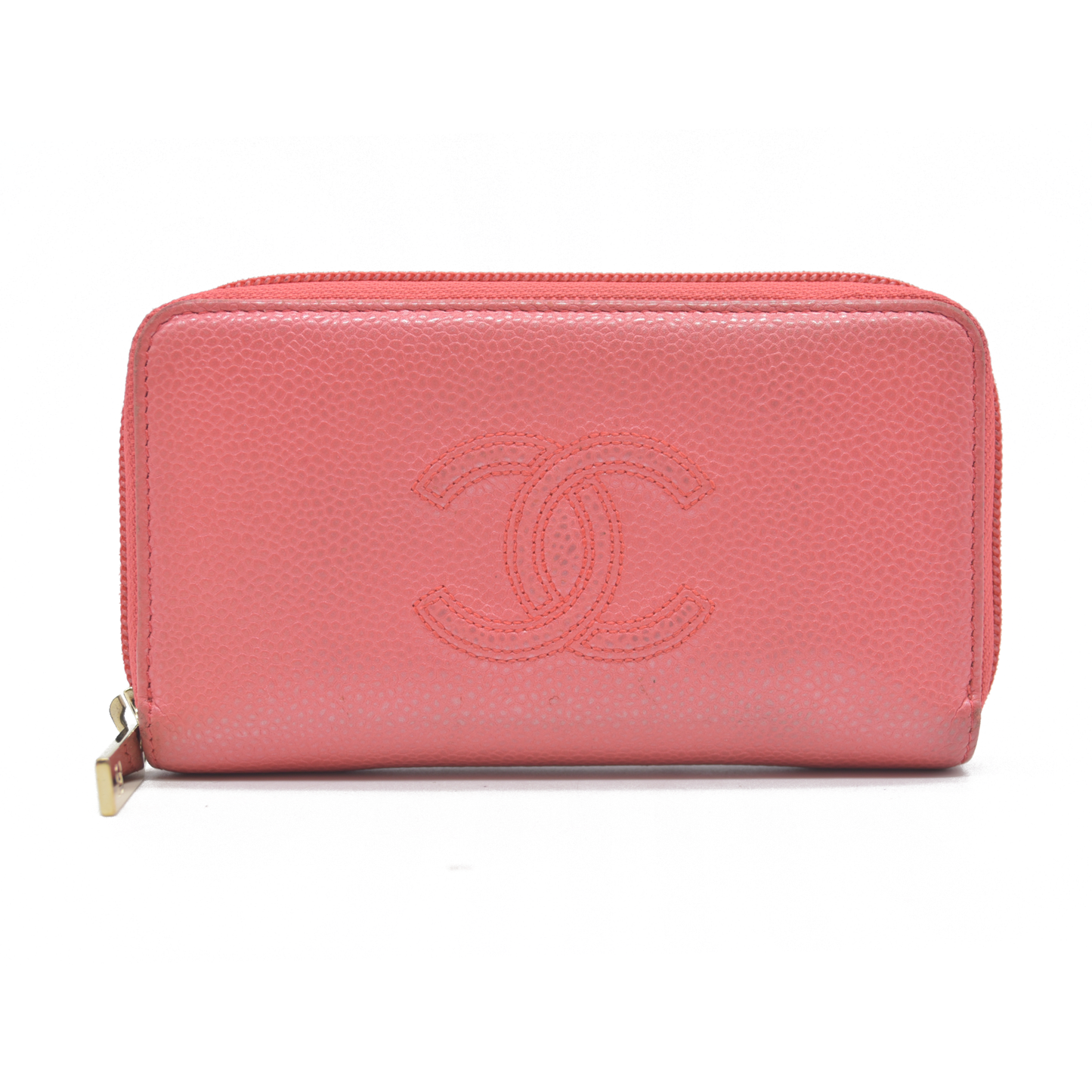 Chanel Compact Timeless Zip Around Wallet Caviar Pink 2019