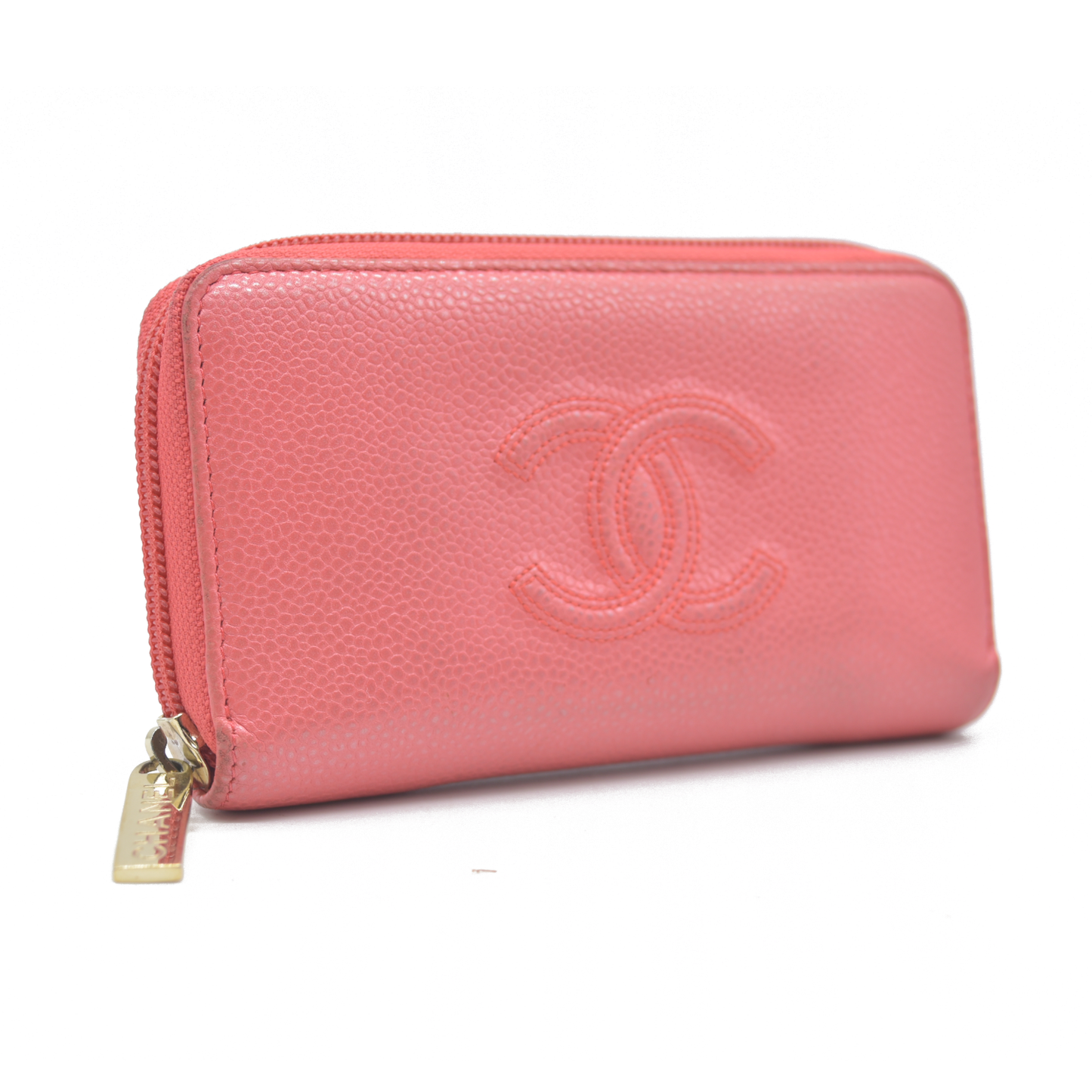 Chanel Compact Timeless Zip Around Wallet Caviar Pink 2019