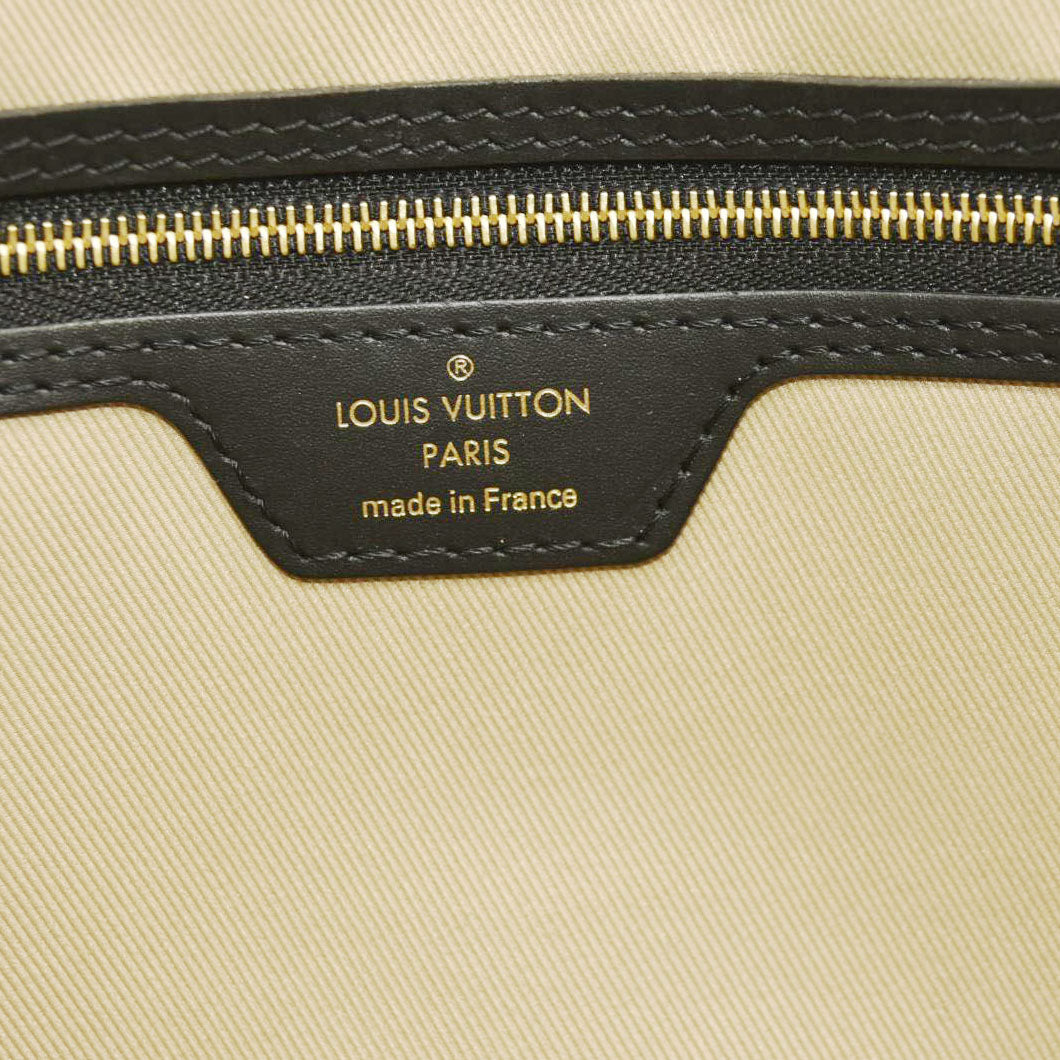 LOUIS VUITTON  Cotton Monogram Embroidered Neverfull MM Beige Black RFID