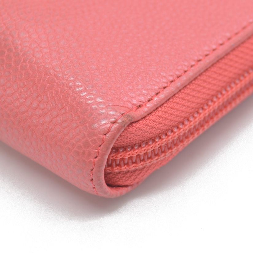 Chanel Compact Timeless Zip Around Wallet Caviar Pink 2019