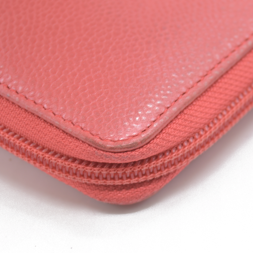 Chanel Compact Timeless Zip Around Wallet Caviar Pink 2019