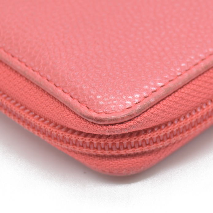 Chanel Compact Timeless Zip Around Wallet Caviar Pink 2019