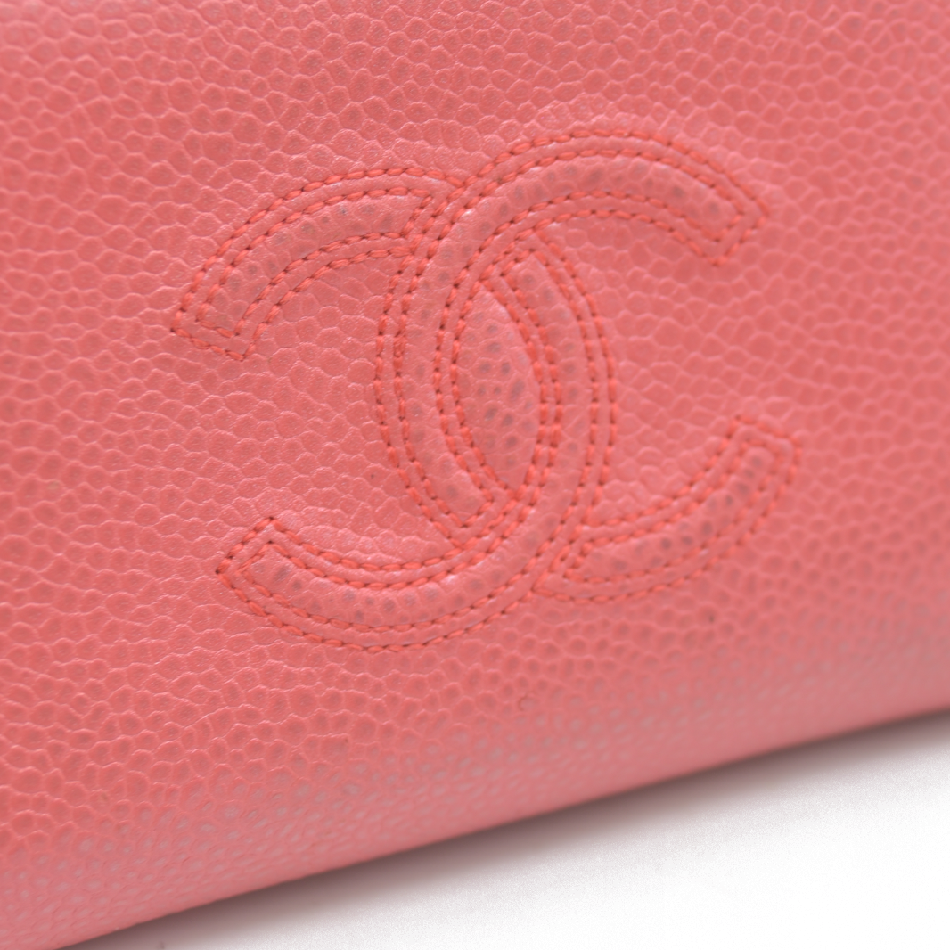 Chanel Compact Timeless Zip Around Wallet Caviar Pink 2019