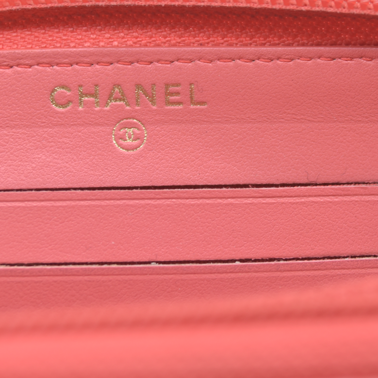 Chanel Compact Timeless Zip Around Wallet Caviar Pink 2019