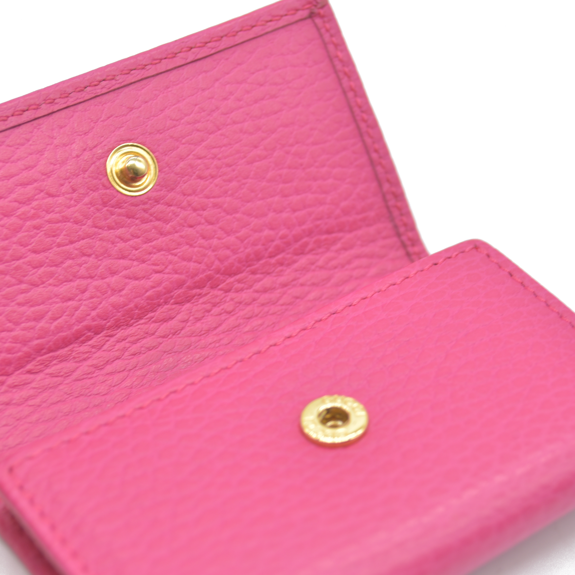 $480 Gucci Dollar Calfskin GG Marmont 6 Key Holder Pink CONSIGNMENT