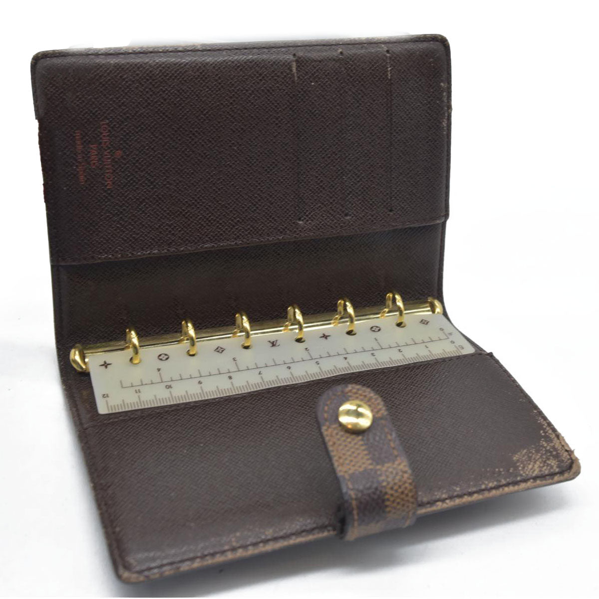 Louis Vuitton  Damier Ebene Small Ring Agenda Cover CA1002