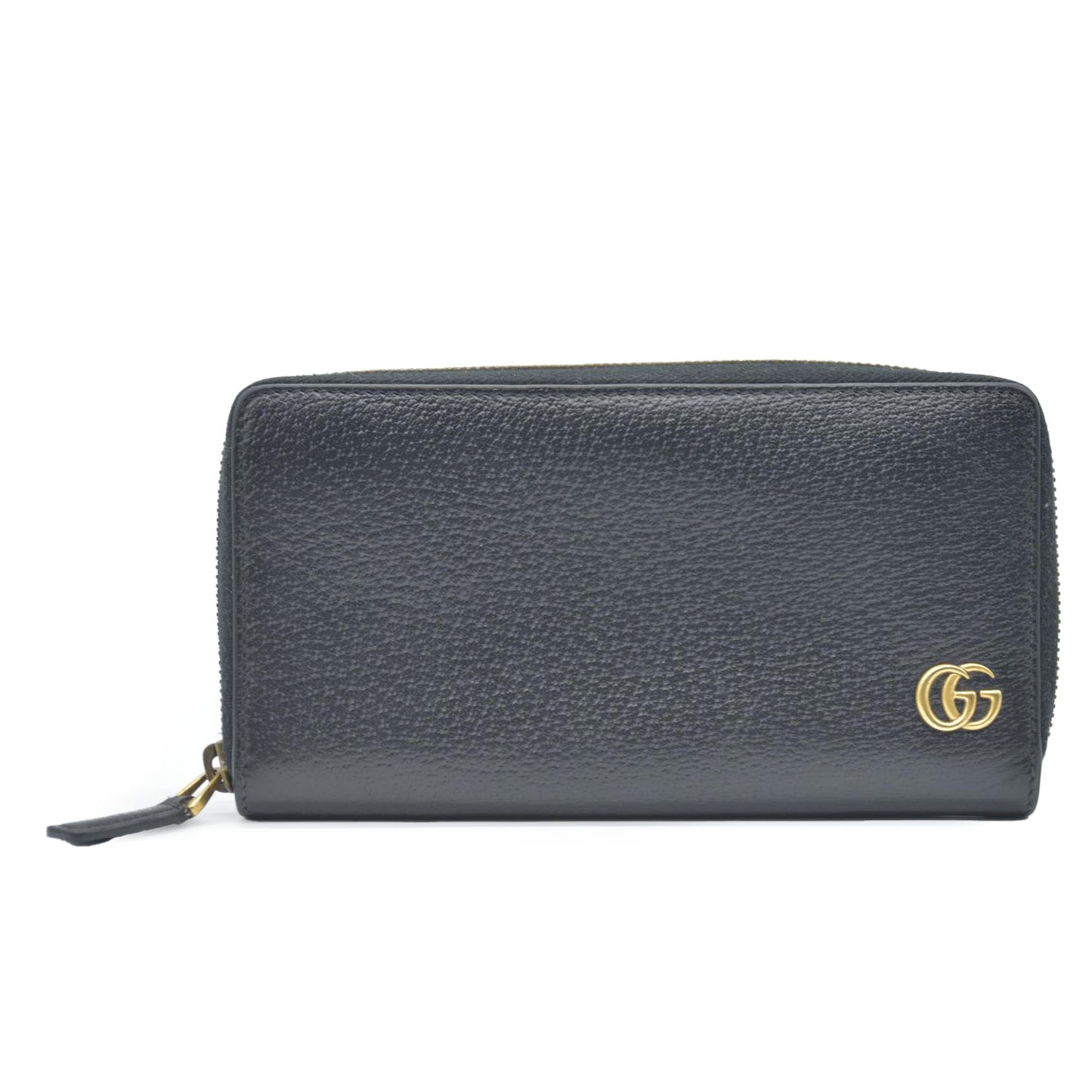 GUCCI GG Marmont Leather Zip Around Long Wallet Black