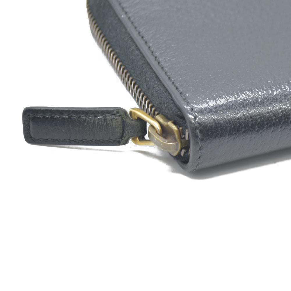 GUCCI GG Marmont Leather Zip Around Long Wallet Black