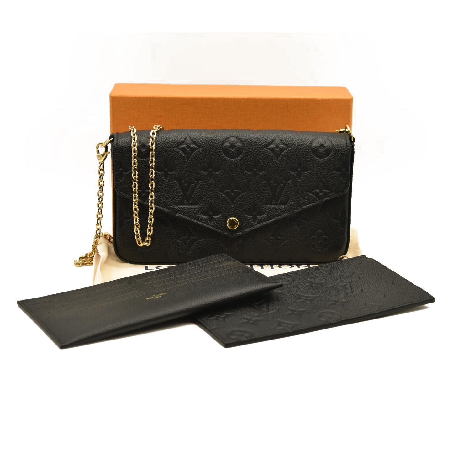 Louis Vuitton  Empreinte Pochette Felicie Chain Wallet Black