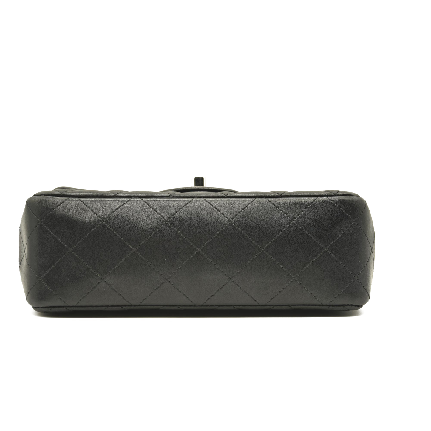 CHANEL Lambskin Quilted Mini Rectangular Flap Black  28******