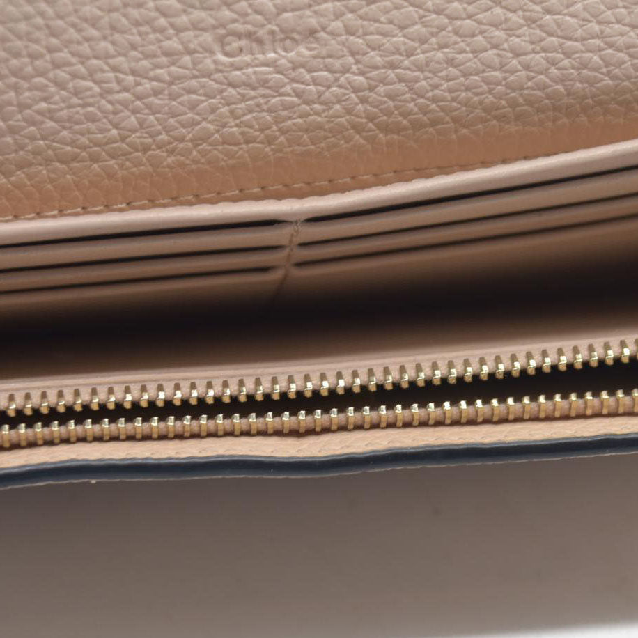 $495 Chloe Alphabet Leather Bifold Long Wallet
