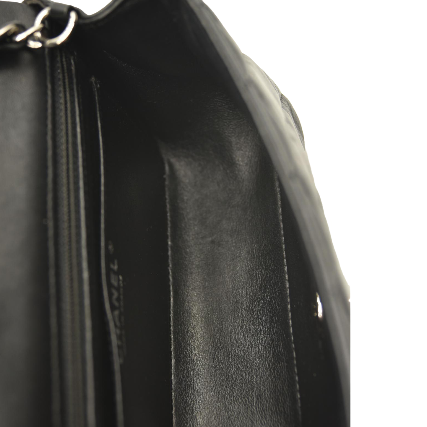 CHANEL Lambskin Quilted Mini Rectangular Flap Black  28******