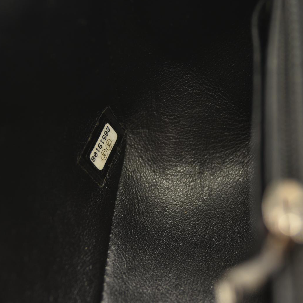 CHANEL Lambskin Quilted Mini Rectangular Flap Black  28******