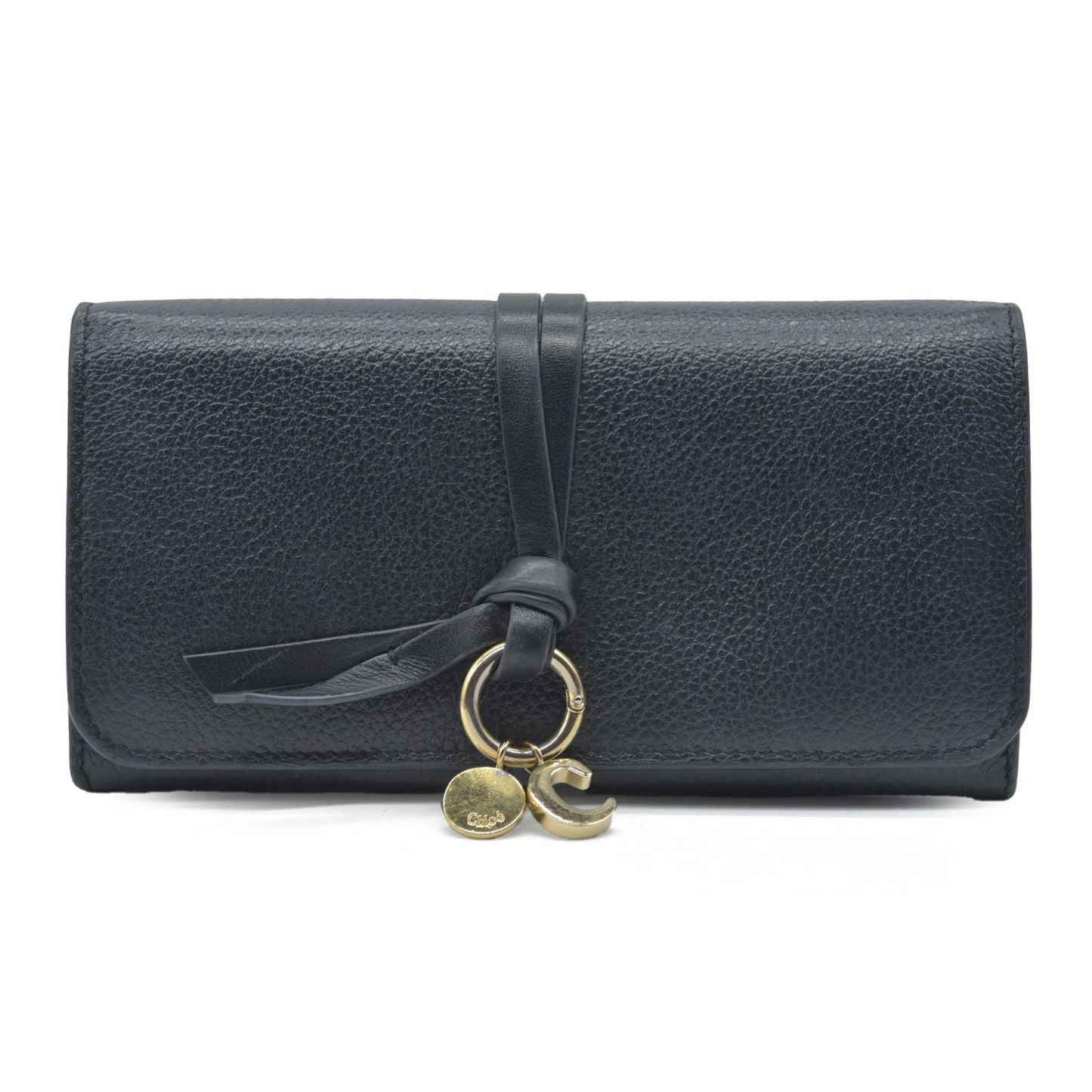 $495 Chloe Alphabet Leather Bifold Long Wallet