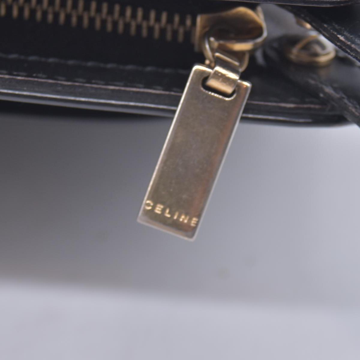 $650 CELINE Macadam Canvas Outer Pocket Clutch Pouch Black Brown CONSIGNMENT 10021194