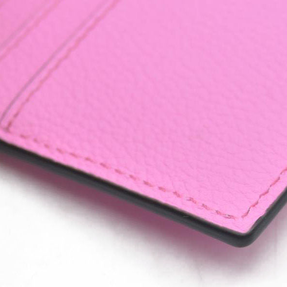 $295 Versace Medusa Insignia Pink Leather Card Holder CONSIGNMENT