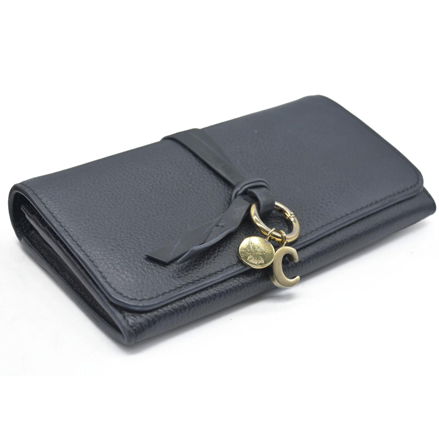 $495 Chloe Alphabet Leather Bifold Long Wallet