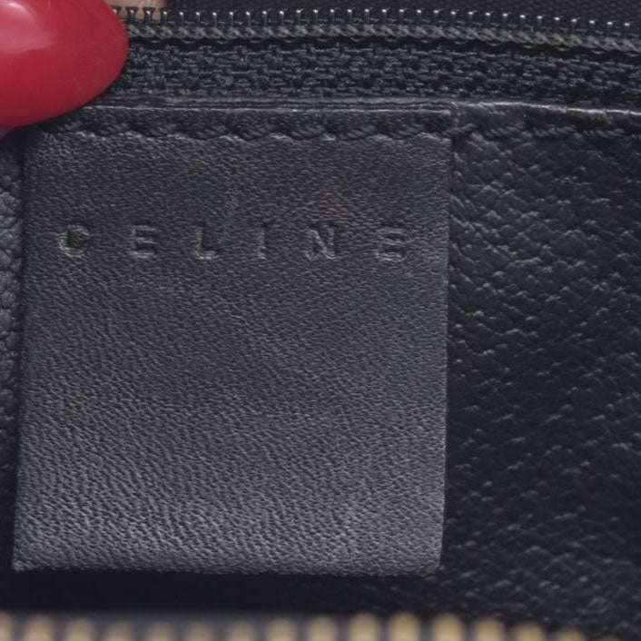 $650 CELINE Macadam Canvas Outer Pocket Clutch Pouch Black Brown CONSIGNMENT 10021194