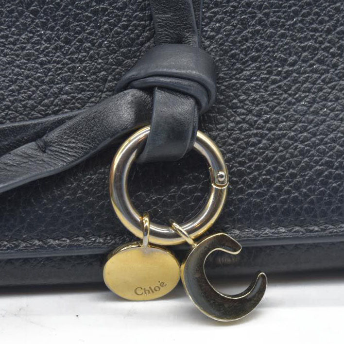 $495 Chloe Alphabet Leather Bifold Long Wallet