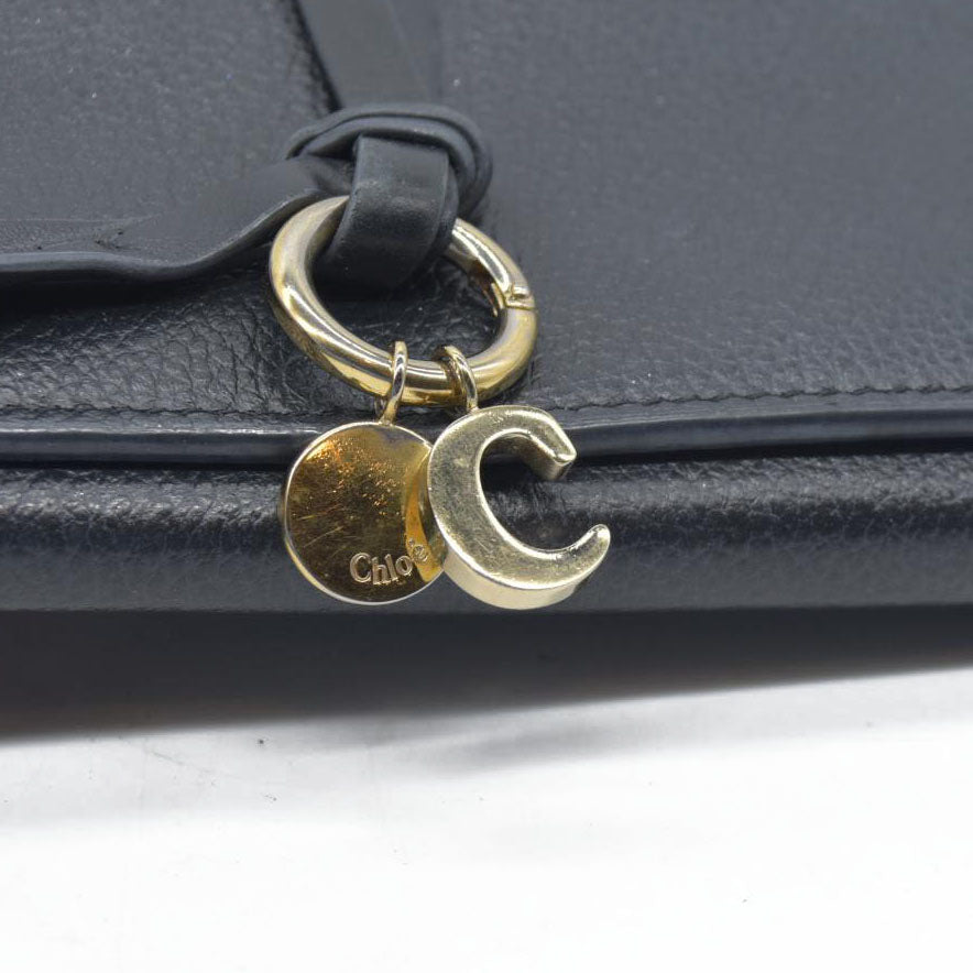 $495 Chloe Alphabet Leather Bifold Long Wallet