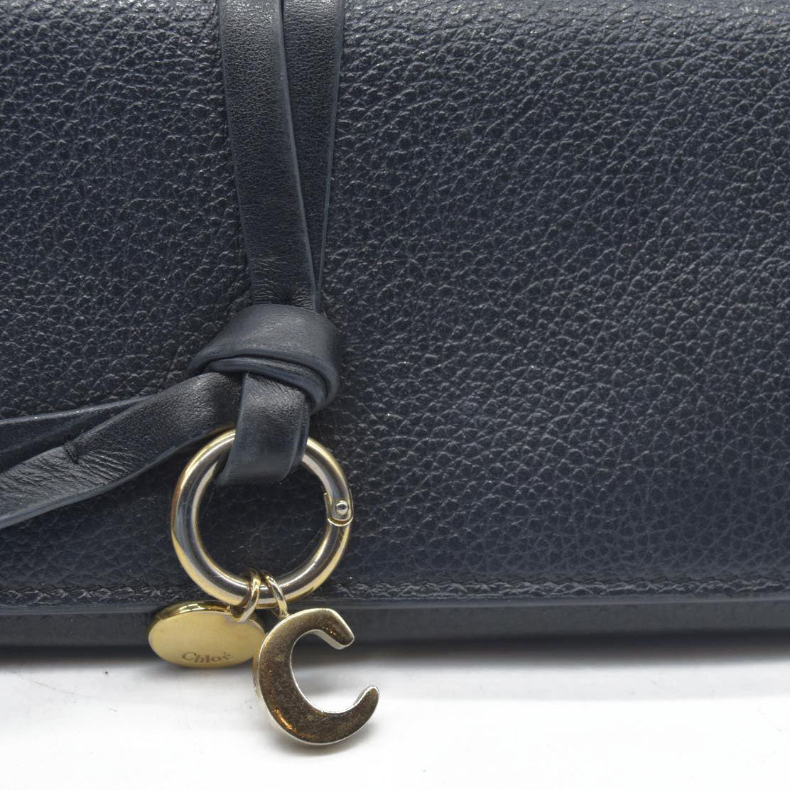 $495 Chloe Alphabet Leather Bifold Long Wallet