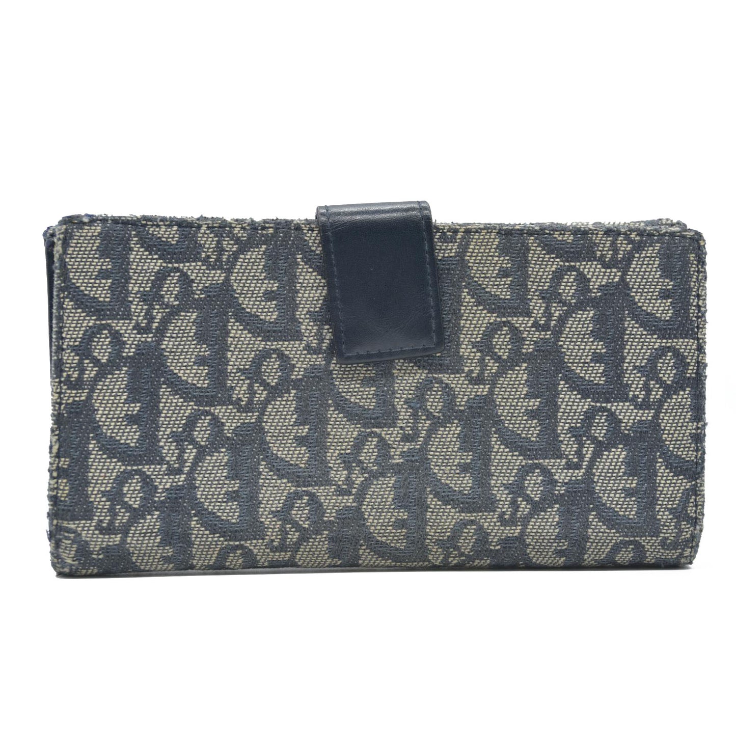 $680 Christian Dior Monogram Saddle Wallet Navy CONSIGNMENT