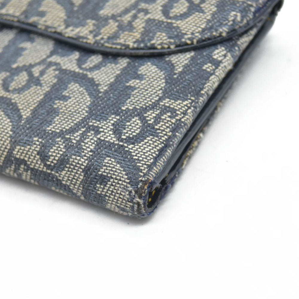 $680 Christian Dior Monogram Saddle Wallet Navy CONSIGNMENT