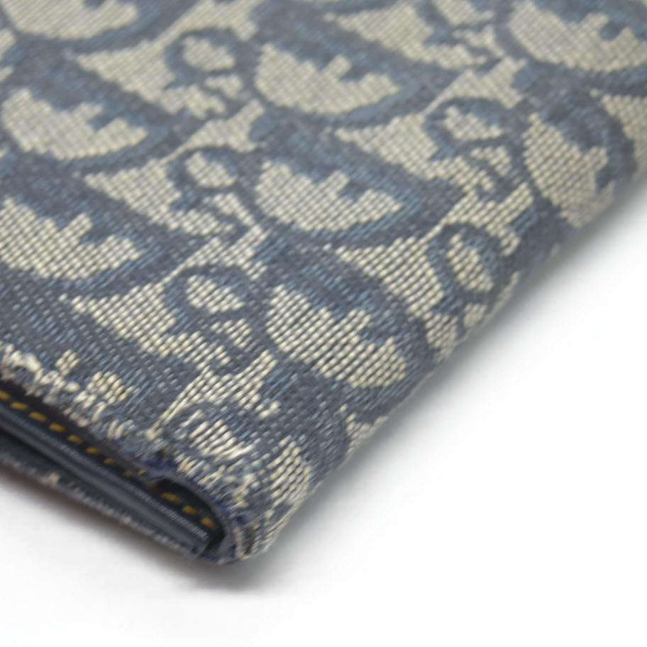$680 Christian Dior Monogram Saddle Wallet Navy CONSIGNMENT