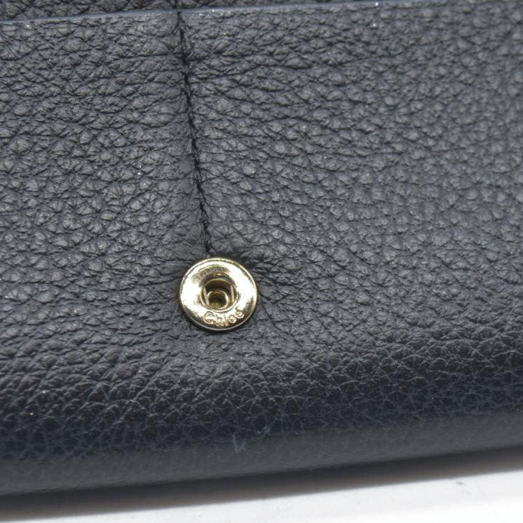 $495 Chloe Alphabet Leather Bifold Long Wallet