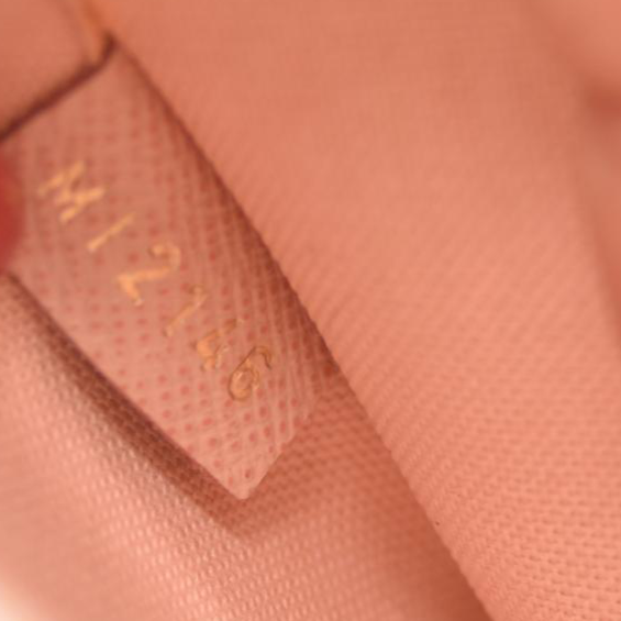 LOUIS VUITTON Damier Azur Pochette Felicie Chain Wallet Rose Ballerine