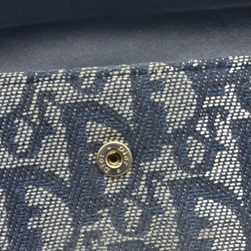 $680 Christian Dior Monogram Saddle Wallet Navy CONSIGNMENT