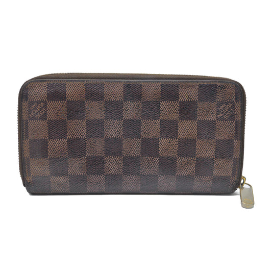 AUCTION $915 Louis Vuitton Damier Ebene Zippy Wallet