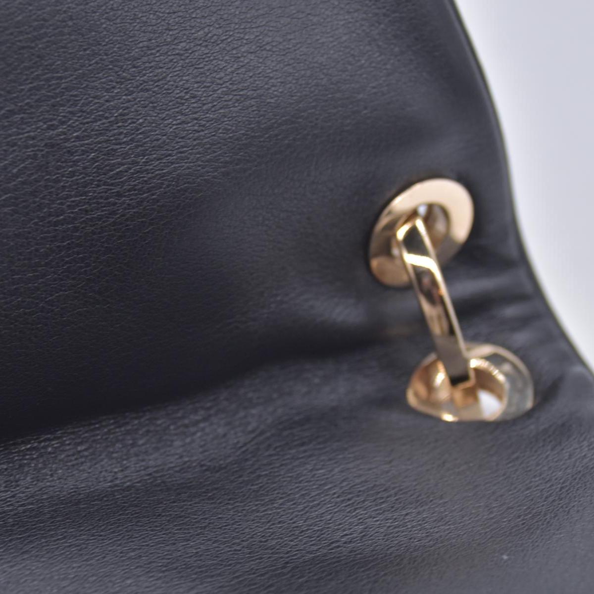 $980 SALVATORE FERRAGAMO Calfskin Gancini Flap Shoulder Bag Black CONSIGNMENT 10021226
