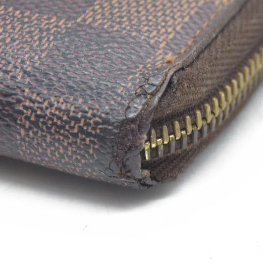 AUCTION $915 Louis Vuitton Damier Ebene Zippy Wallet