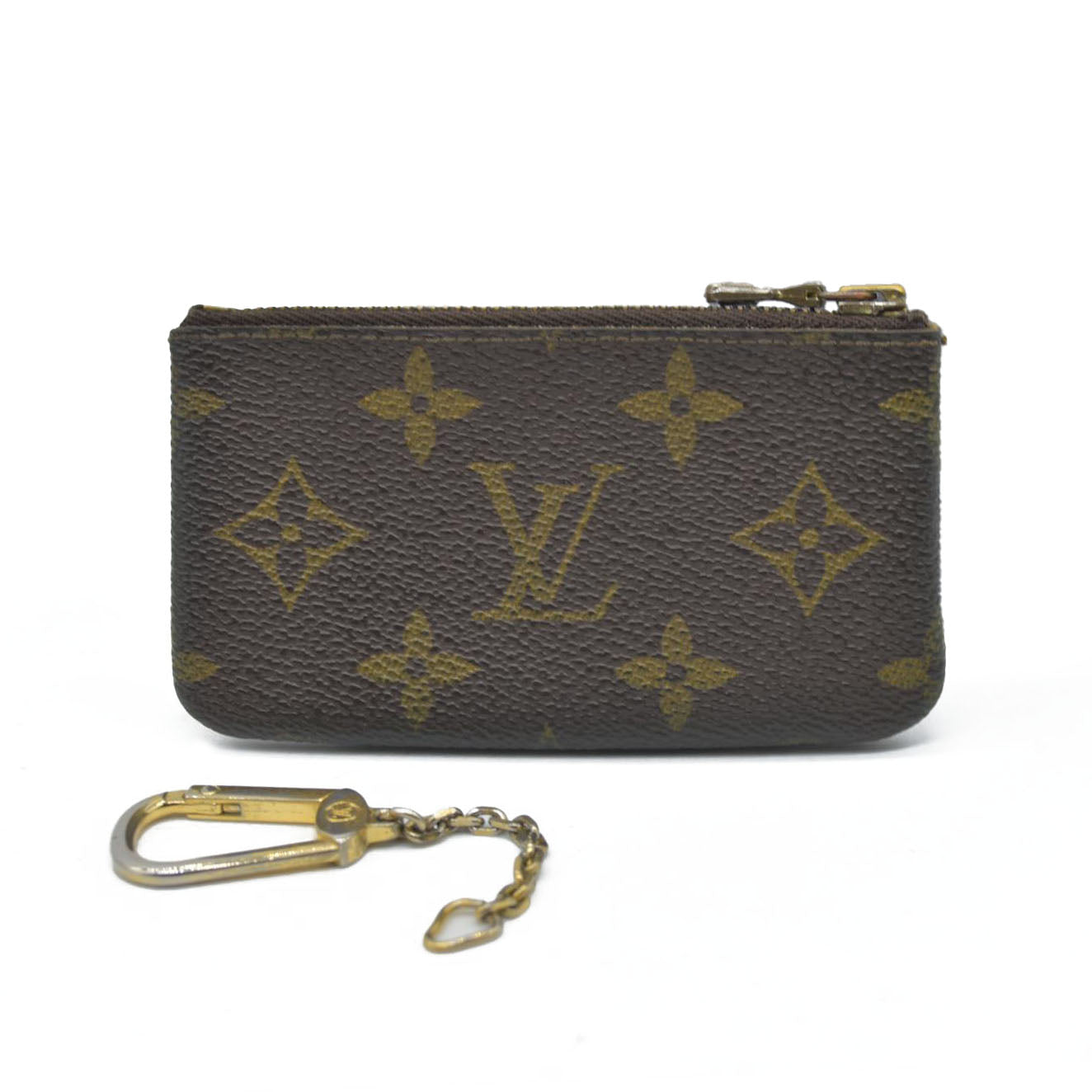 $345 LOUIS VUITTON Monogram Coin Purse Key Pochette Cles ET0910