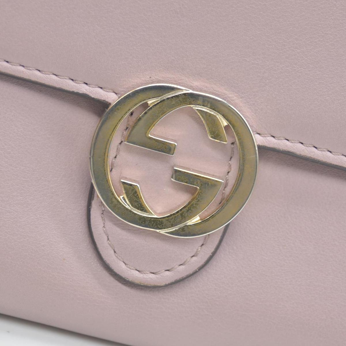 $680 GUCCI GG Interlocking Long Wallet Light Pink CONSIGNMENT