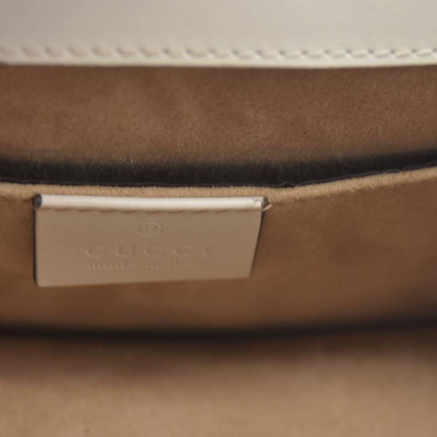 $2,590 Gucci Calfskin Small Sylvie Shoulder Bag Off White