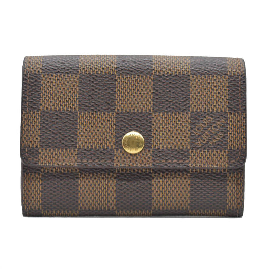 $345 Louis Vuitton Damier Ebene Pattern Coated Canvas Coin Pouch MI094 2004 CONSIGNMENT