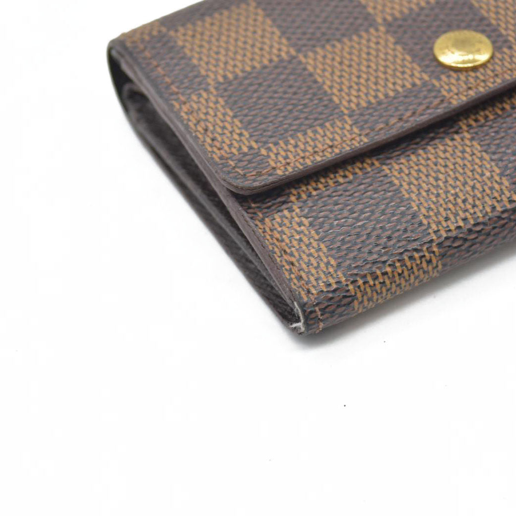 $345 Louis Vuitton Damier Ebene Pattern Coated Canvas Coin Pouch MI094 2004 CONSIGNMENT